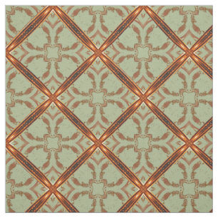 Rot- und Kupfer-Orange-Scroll-Grill-Muster Stoff