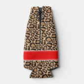 Rot und Leopard Print Custom Monogram Flaschenkühler (Rückseite)