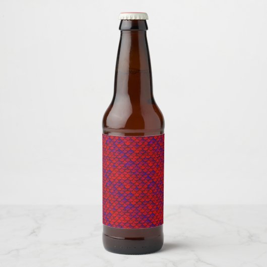 Rot und Lila Bierflaschenetikett (Vorderseite)
