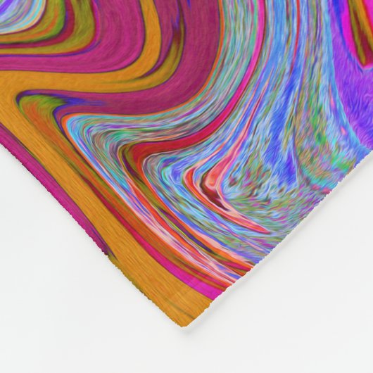 Rot und Lila Groovy Abstrakt Retro Art Fleecedecke (Ecke)