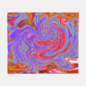 Rot und Lila Groovy Abstrakt Retro Art Fleecedecke (Vorderseite (Horizontal))