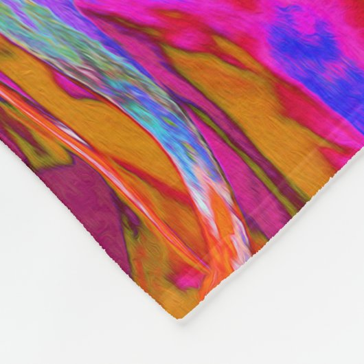 Rot und Lila Groovy Abstrakt Retro Art Fleecedecke (Ecke)