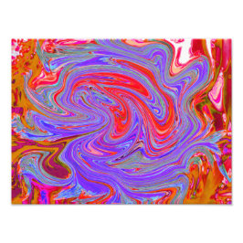 Rot und Lila Groovy Abstrakt Retro Art Fotodruck