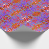 Rot und Lila Groovy Abstrakt Retro Art Geschenkpapier (Ecke)