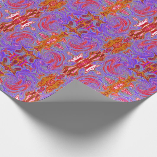 Rot und Lila Groovy Abstrakt Retro Art Geschenkpapier (Ecke)