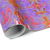 Rot und Lila Groovy Abstrakt Retro Art Geschenkpapier (Rolleneckpunkt)