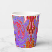 Rot und Lila Groovy Abstrakt Retro Art Pappbecher (Vorderseite)