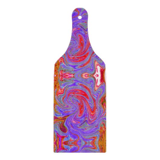 Rot und Lila Groovy Abstrakt Retro Art Schneidebrett (Vorderseite)