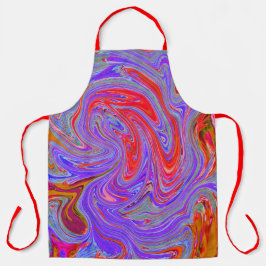 Rot und Lila Groovy Abstrakt Retro Art Schürze