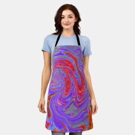 Rot und Lila Groovy Abstrakt Retro Art Schürze