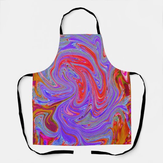 Rot und Lila Groovy Abstrakt Retro Art Schürze (Vorderseite)