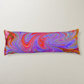 Rot und Lila Groovy Abstrakt Retro Art Seitenschläferkissen (Rückseite)