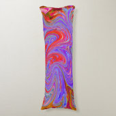 Rot und Lila Groovy Abstrakt Retro Art Seitenschläferkissen (Vorderseite Vertikal)