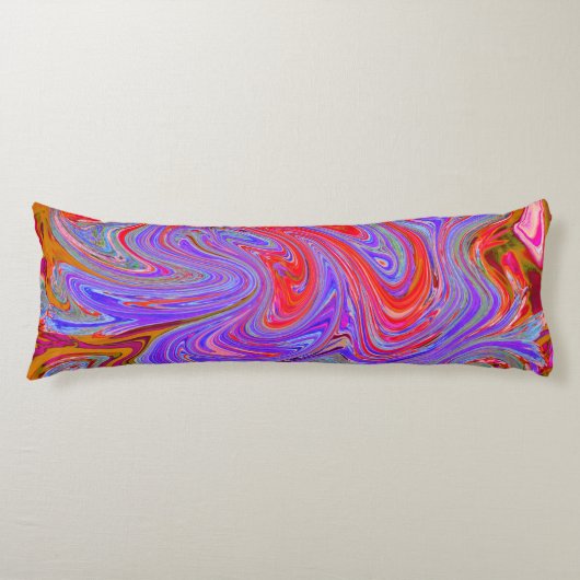 Rot und Lila Groovy Abstrakt Retro Art Seitenschläferkissen (Vorderseite)