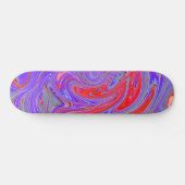 Rot und Lila Groovy Abstrakt Retro Art Skateboard (Horizontal)
