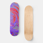 Rot und Lila Groovy Abstrakt Retro Art Skateboard (Vorderseite)