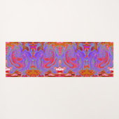 Rot und Lila Groovy Abstrakt Retro Art Yogamatte (Rückseite (Horizontal))