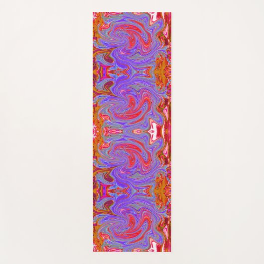 Rot und Lila Groovy Abstrakt Retro Art Yogamatte (Vorderseite)