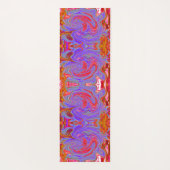 Rot und Lila Groovy Abstrakt Retro Art Yogamatte (Rückseite)