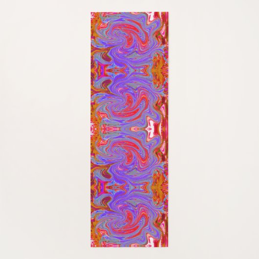 Rot und Lila Groovy Abstrakt Retro Art Yogamatte (Rückseite)