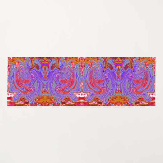 Rot und Lila Groovy Abstrakt Retro Art Yogamatte (Vorderseite (Horizontal))