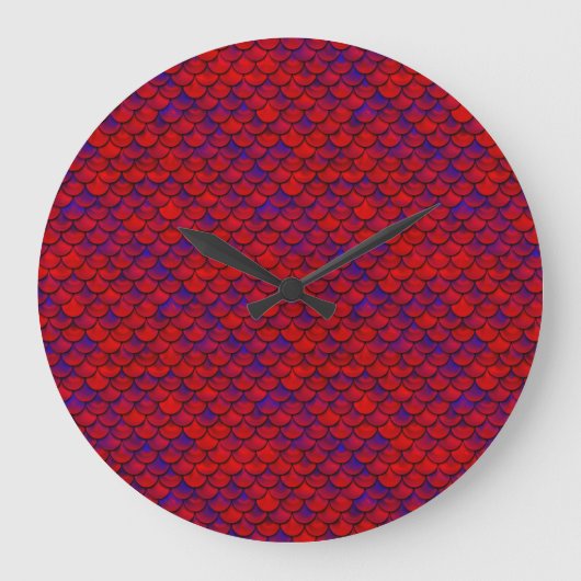 Rot und Lila Große Wanduhr (Vorderseite)