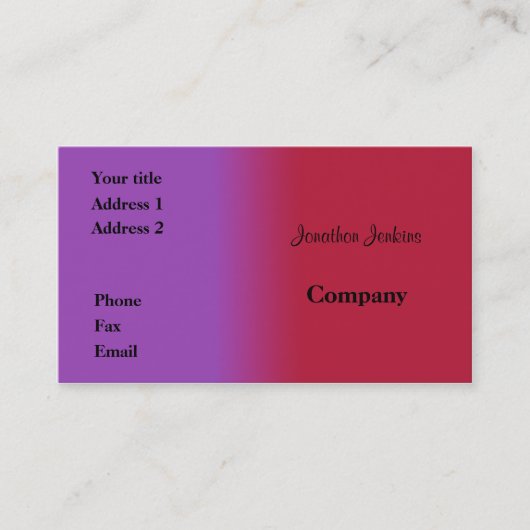 Rot und lila visitenkarte (Vorderseite)