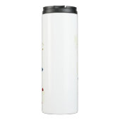 Rot- und Marineblumen Goldblumen Blätter Thermosbecher (Rückseite)