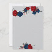 Rot- und Marineblumen Tischnummer (Rückseite)