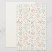 Rot und Marinehintergrund mit Anker Briefpapier (Vorne/Hinten)