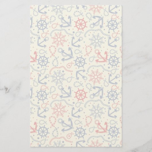 Rot und Marinehintergrund mit Anker Briefpapier (Vorderseite)