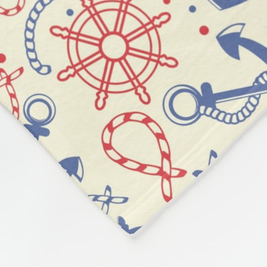 Rot und Marinehintergrund mit Anker Fleecedecke (Ecke)