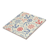 Rot und Marinehintergrund mit Anker Fliese (Seite)