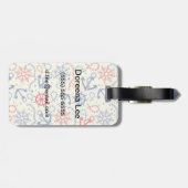 Rot und Marinehintergrund mit Anker Gepäckanhänger (Rückseite horizontal)