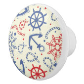 Rot und Marinehintergrund mit Anker Keramikknauf (Rechts)