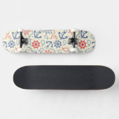 Rot und Marinehintergrund mit Anker Skateboard (Horizontal)