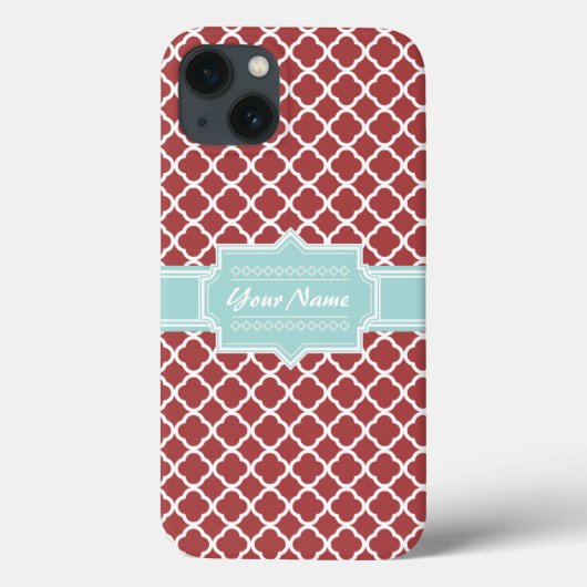 Rot und Minze Quatrefolie Personalisiert Case-Mate iPhone Hülle (Rückseite)