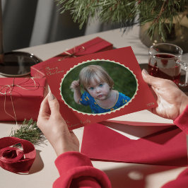 Rot und Minzgrün Foto Skalierte Weihnachtsfeiertag Feiertagskarte