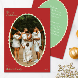 Rot und Minzgrün Foto Skalierte Weihnachtsfeiertag Feiertagskarte