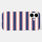 Rot- und Navy-Blaustreifen Case-Mate iPhone Hülle (Rückseite (Horizontal))