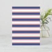 Rot- und Navy-Blaustreifen Einladung (Stehend Vorderseite)