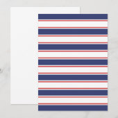 Rot- und Navy-Blaustreifen Einladung (Vorne/Hinten)