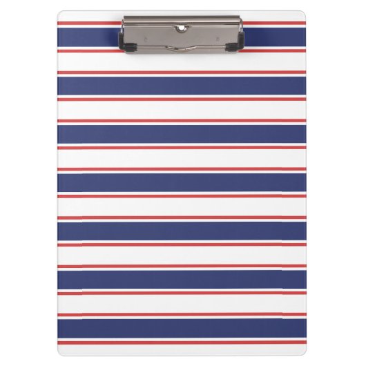 Rot- und Navy-Blaustreifen Klemmbrett (Vorderseite)
