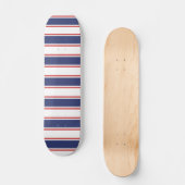 Rot- und Navy-Blaustreifen Skateboard (Vorderseite)