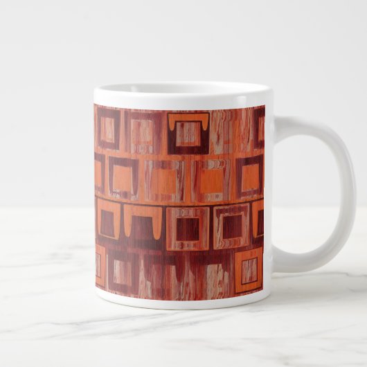 rot und orange abstrakt Jumbo-Tasse (Rechts)