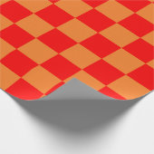 Rot und Orange kariert Geschenkpapier (Ecke)