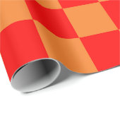 Rot und Orange kariert Geschenkpapier (Rolleneckpunkt)