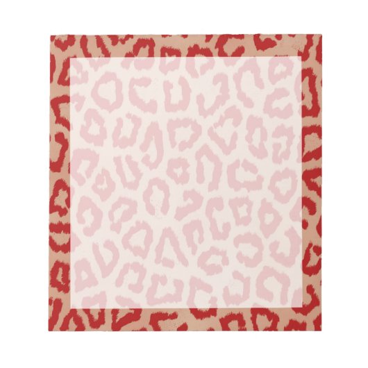 Rot und Orange Leopard Notizblock (Vorderseite)