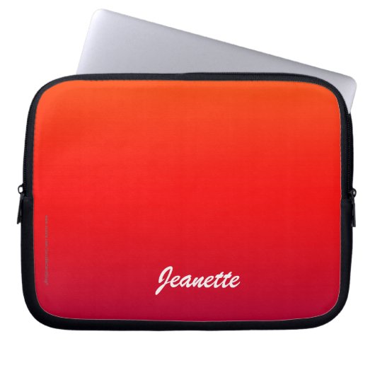 Rot und Orange, Name, Minimalistischer Computer Laptopschutzhülle (Vorderseite)