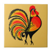 Rot und Orange Rooster Fliese (Vorderseite)